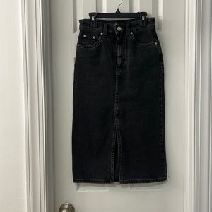 Zara Black Denim Skirt